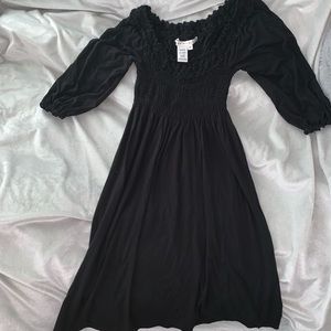 Max Studio Black Peasant Dress